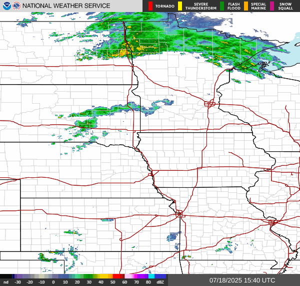 Weather radar map